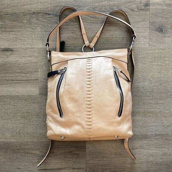 orYANY Almond Marlene Italian Leather Convertible Womens Travel Backpack - Picture 1 of 15